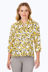 Lucie Non-Iron Hibiscus Bloom Shirt #color_warm sun hibiscus