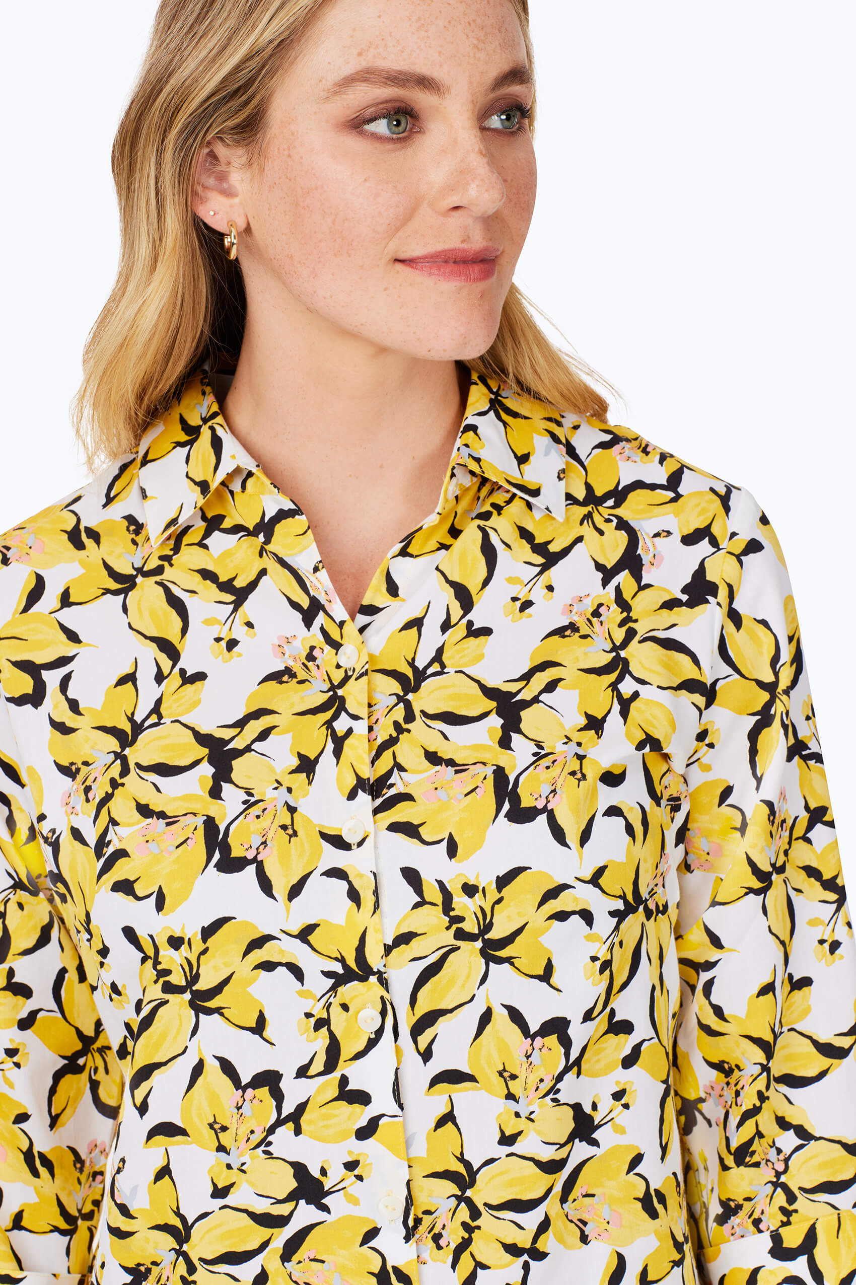 Lucie Non-Iron Hibiscus Bloom Shirt
