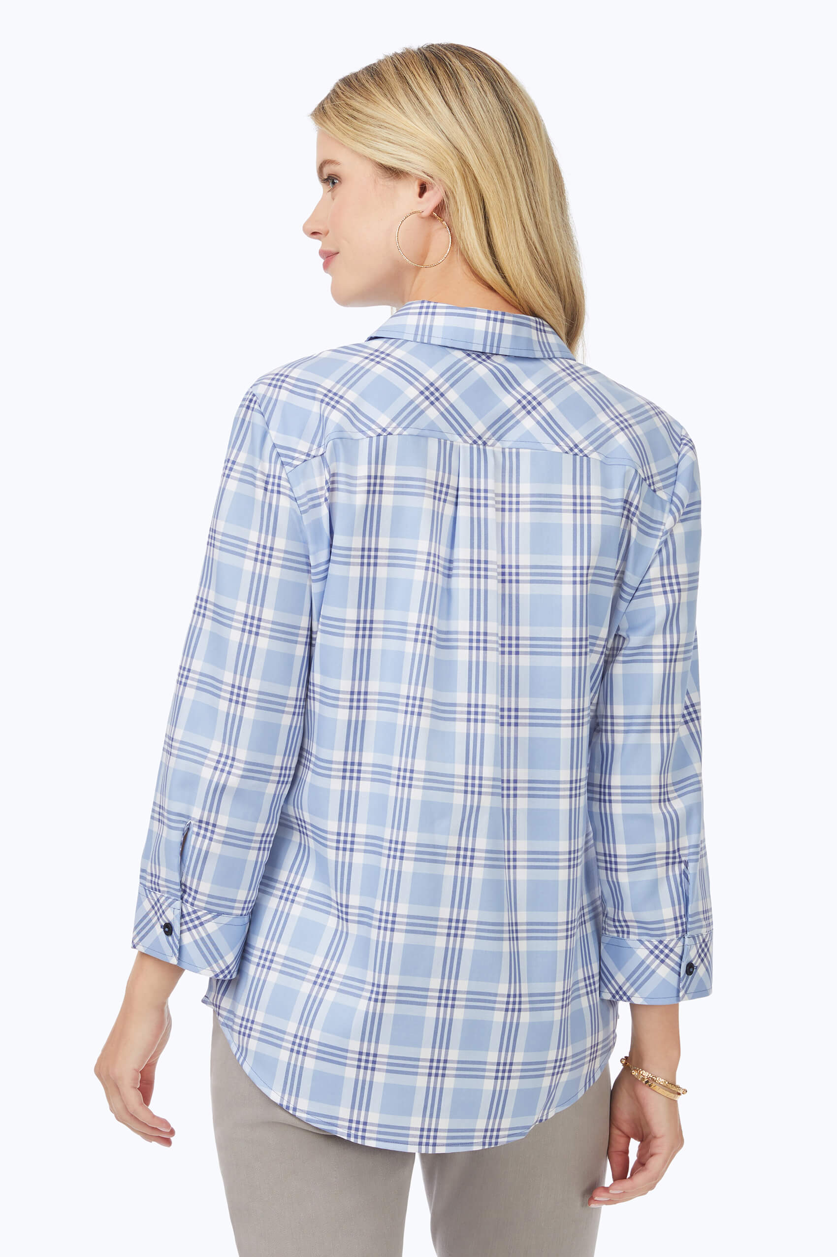 Hampton Non-Iron Blue Plaid Shirt