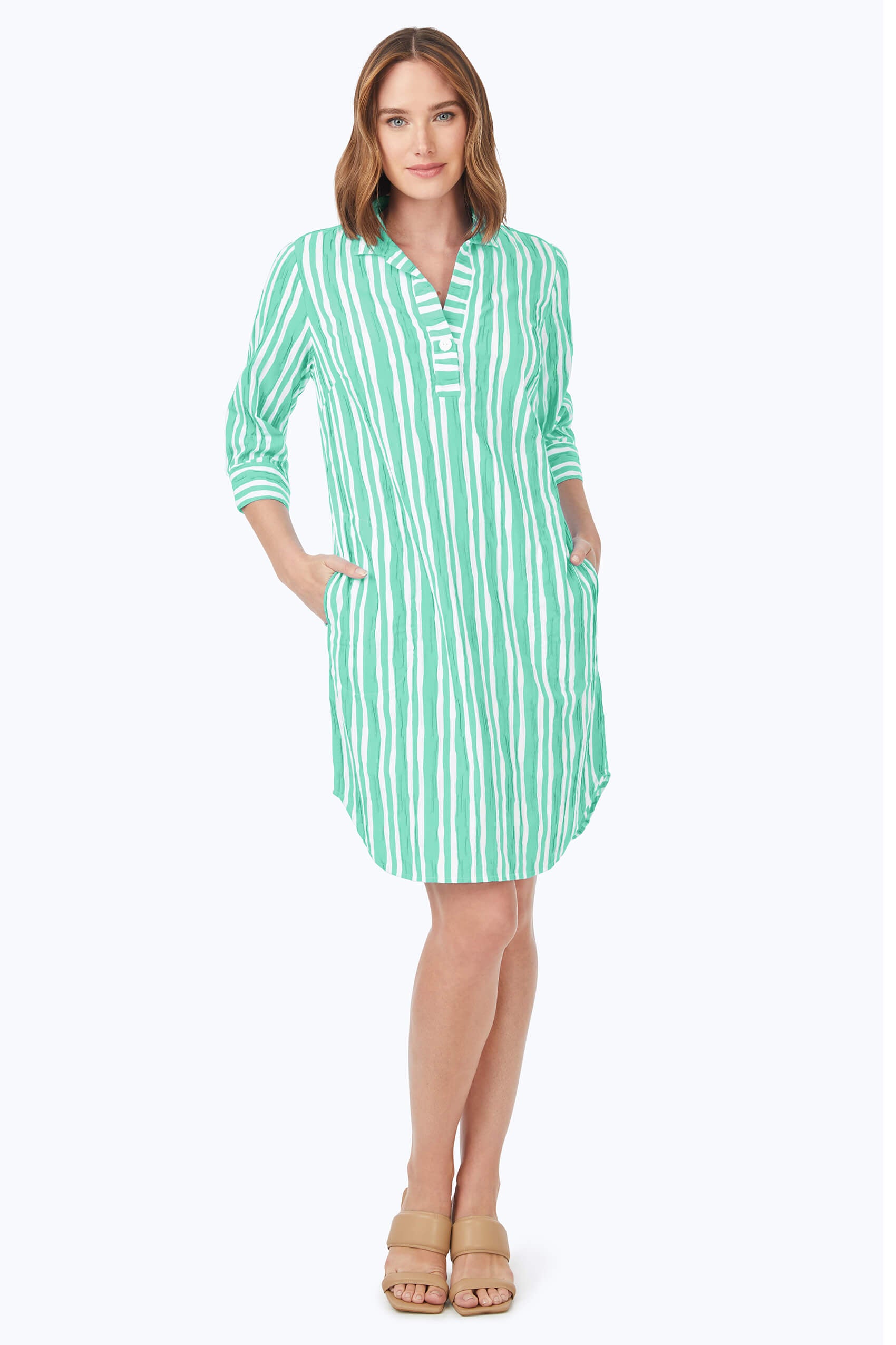 Sloane Beach Stripe Crinkle Dress