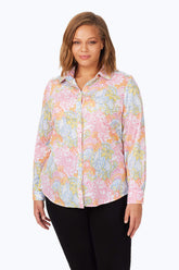 Ava Plus Beach Batik Shirt #color_french rose batik