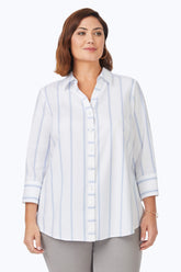 Mary Plus Non-Iron Soho Stripe Shirt #color_white multi soho stripe