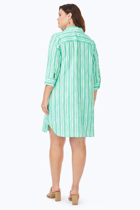 Sloane Plus Beach Stripe Crinkle Dress