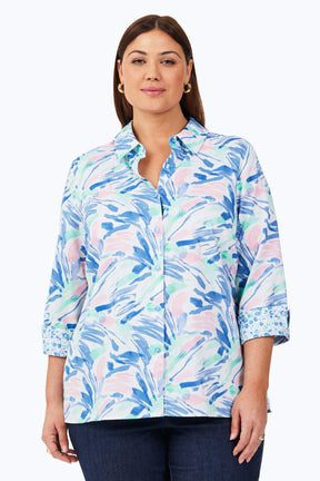Lucie Plus Non-Iron Tropical Paint Shirt